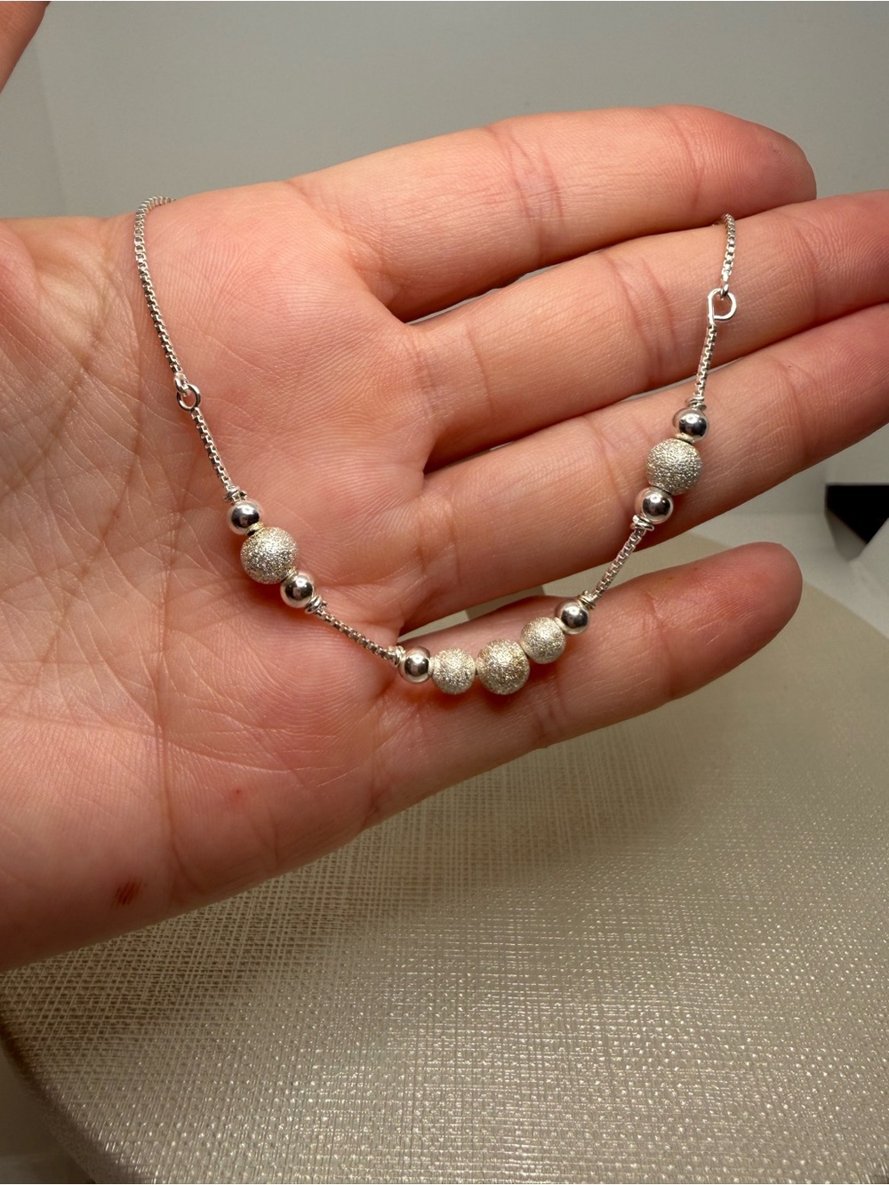 Sterling Silver Bead bracelet - Silver